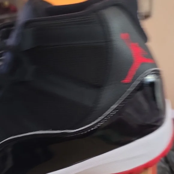 Jordan Men's Black and Red High-Top Sneakers - Picture 6 of 13